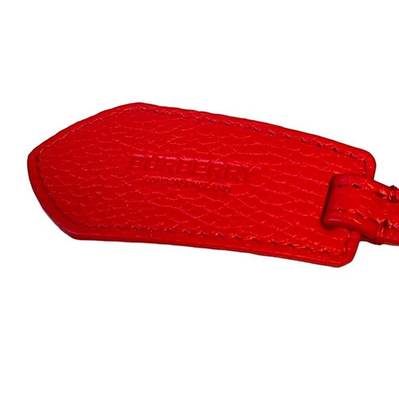 Burberry Lorne Red Pebbled Leather Bucket Crossbody Handbag Purse Bucket Bag - Picture 9 of 16